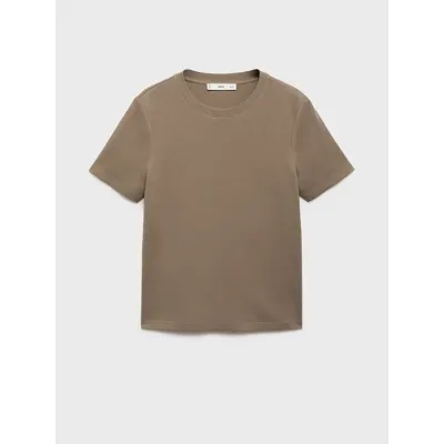 Men's Crew Neck Cotton T-Shirt, Grey, view 3