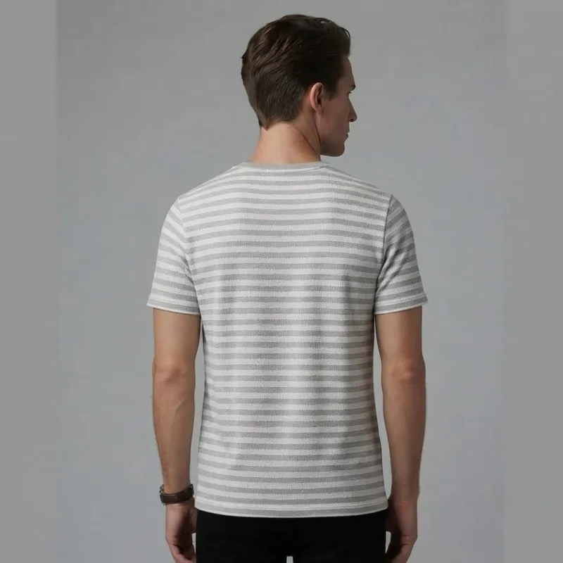 Modern Fit Grey Stripes Men's T-Shirt