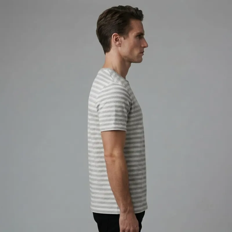 Modern Fit Grey Stripes Men's T-Shirt